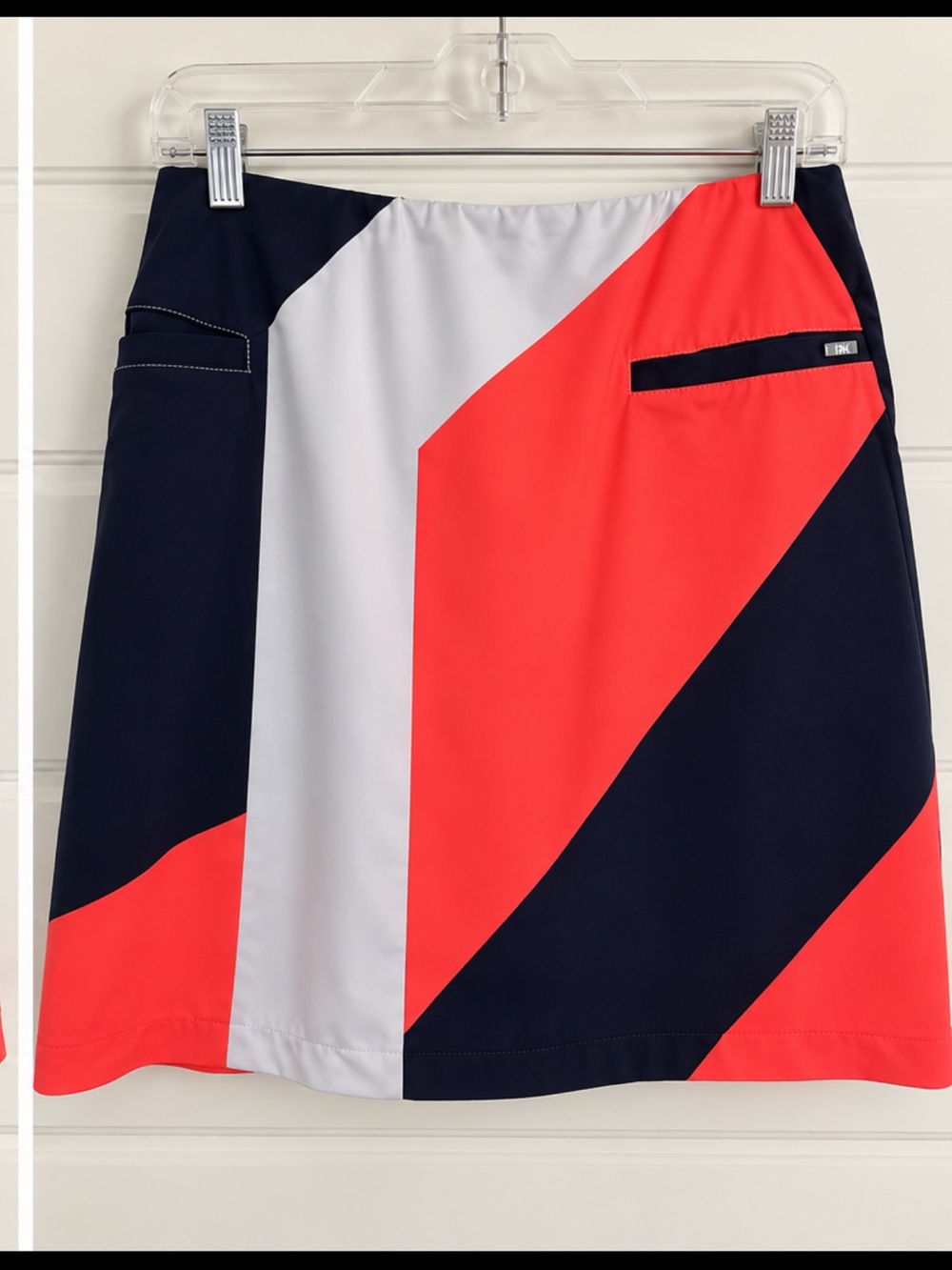Tail golf skirt Coral Navy White Block-Panel A-Line Skirt